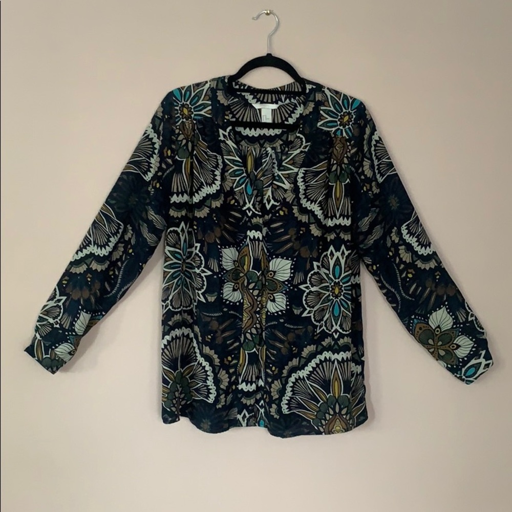 Boho Floral Print Blouse